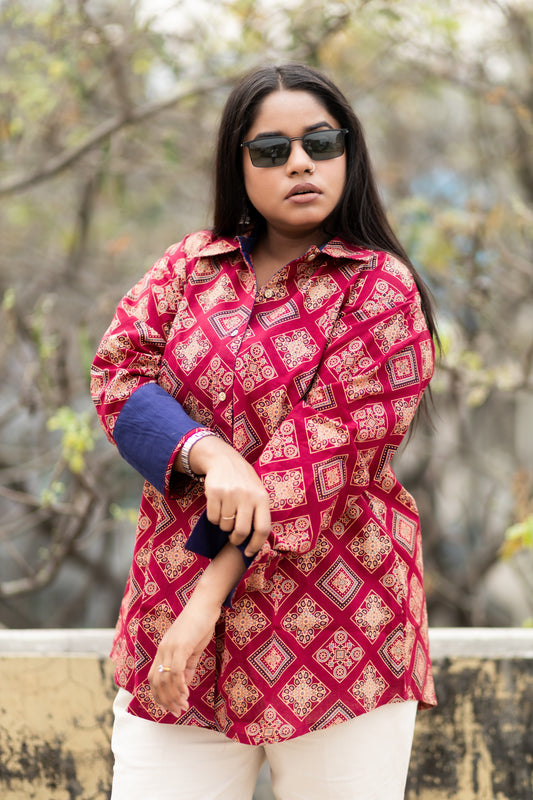 Authentic Ajrakh Cotton Short Shirt