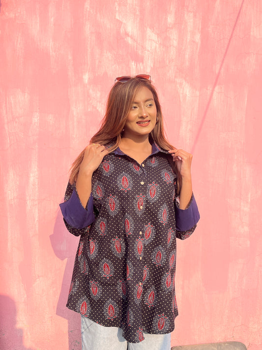 Authentic Ajrakh Cotton Short Shirt