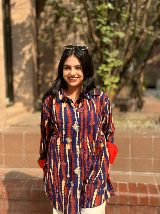 Authentic Ajrakh Cotton Short Shirt