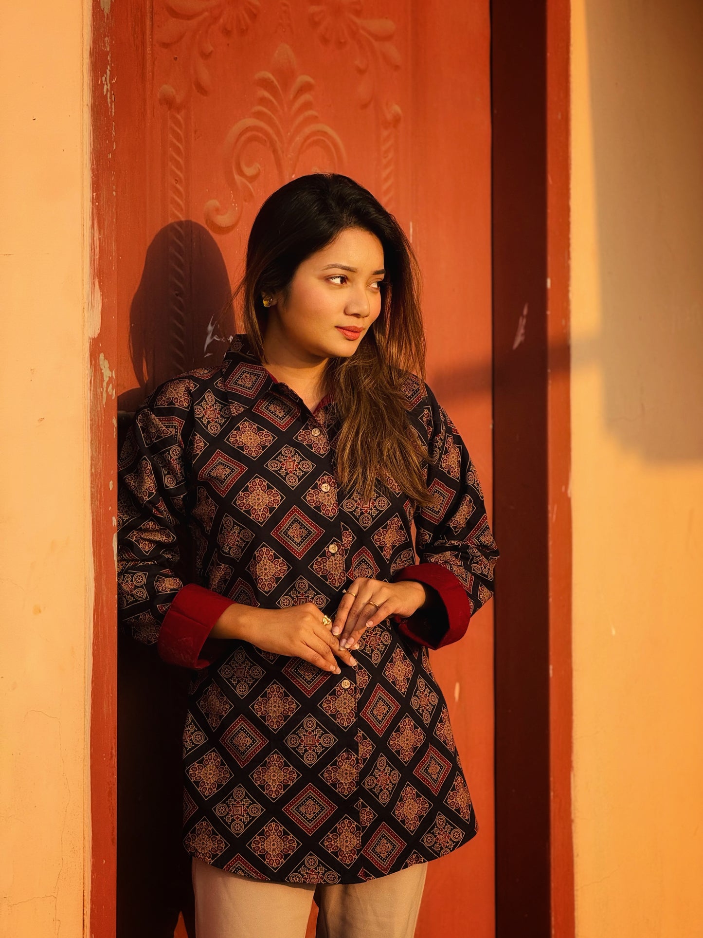 Authentic Ajrakh Cotton Short Shirt