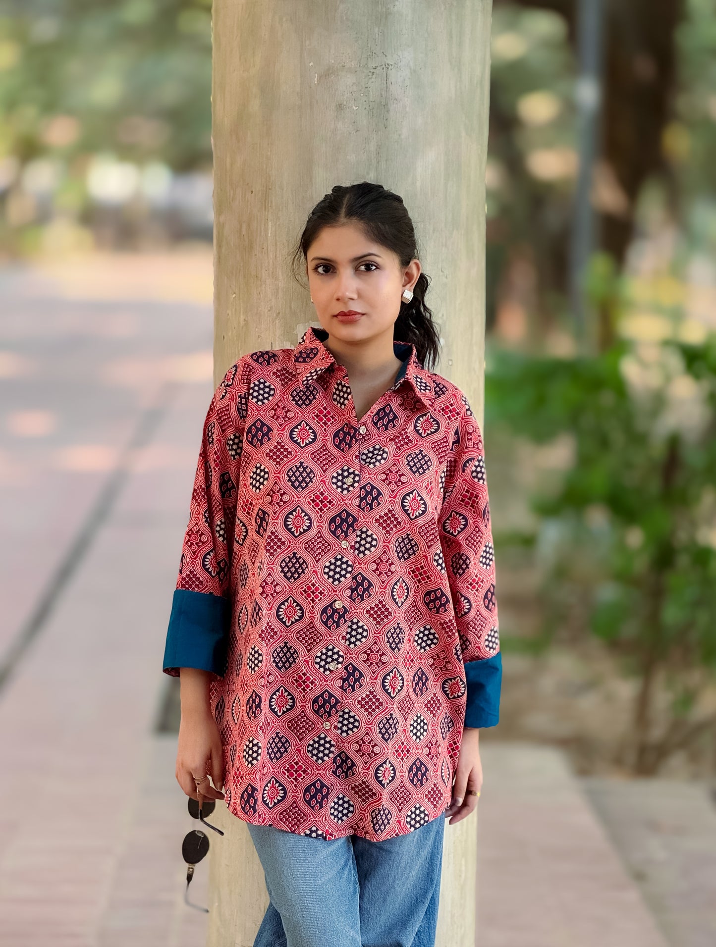 Authentic Ajrakh Cotton Short Shirt
