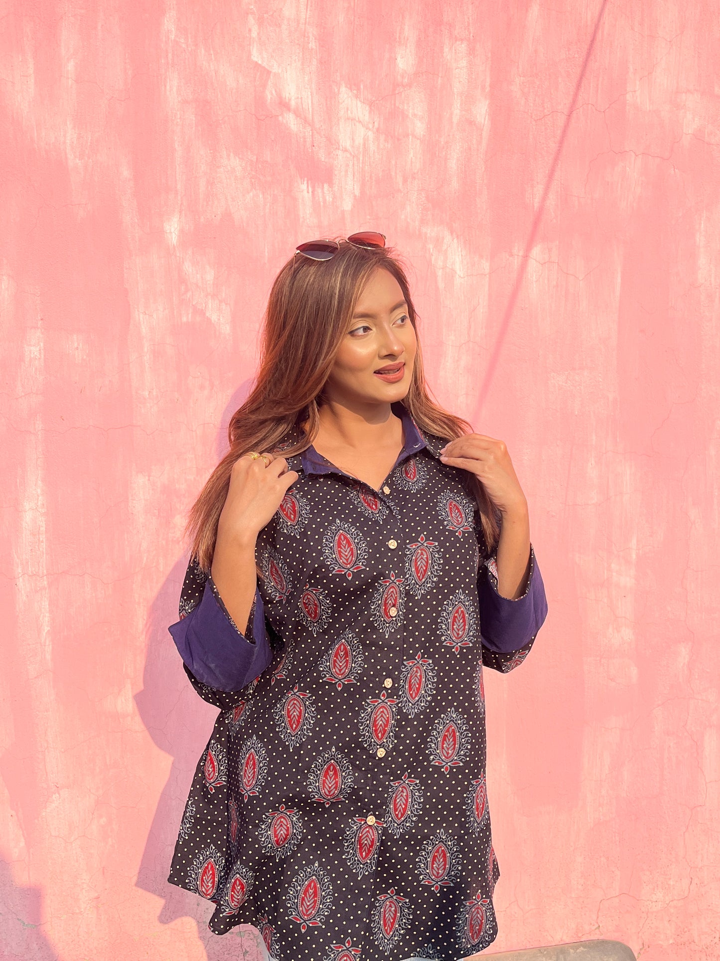 Authentic Ajrakh Cotton Short Shirt