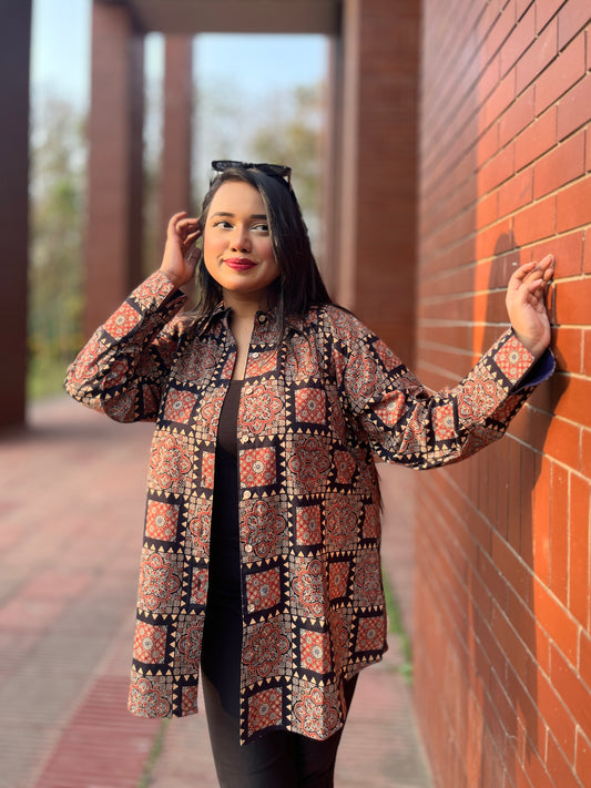 Authentic Ajrakh Cotton Short Shirt