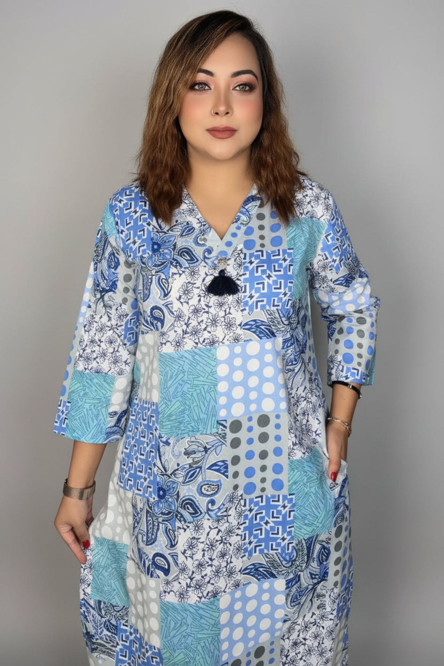 Merlotex v-neck single kurti