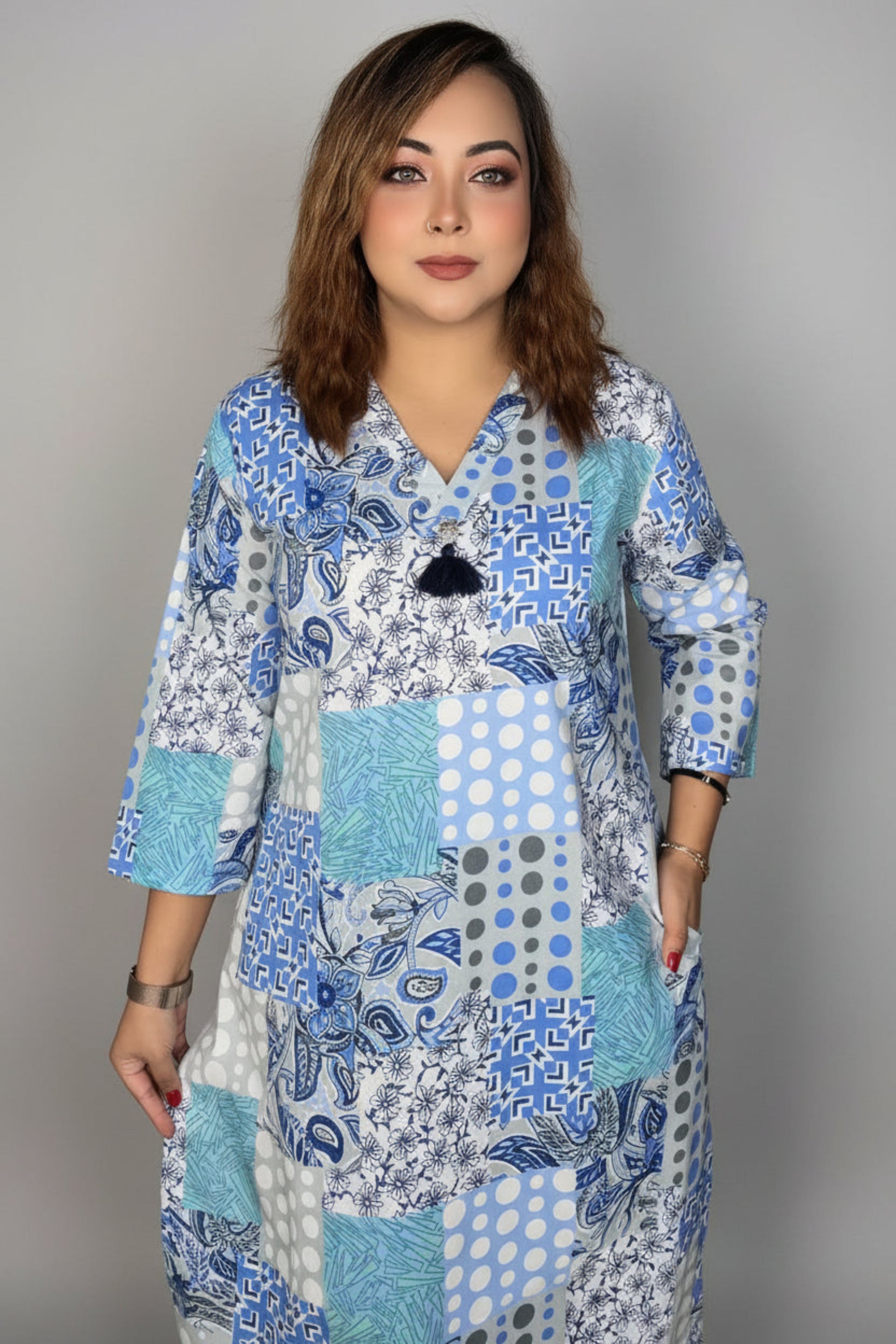 Merlotex v-neck single kurti