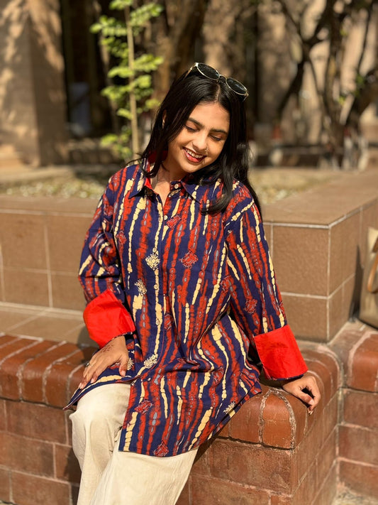 Authentic Ajrakh Cotton Short Shirt