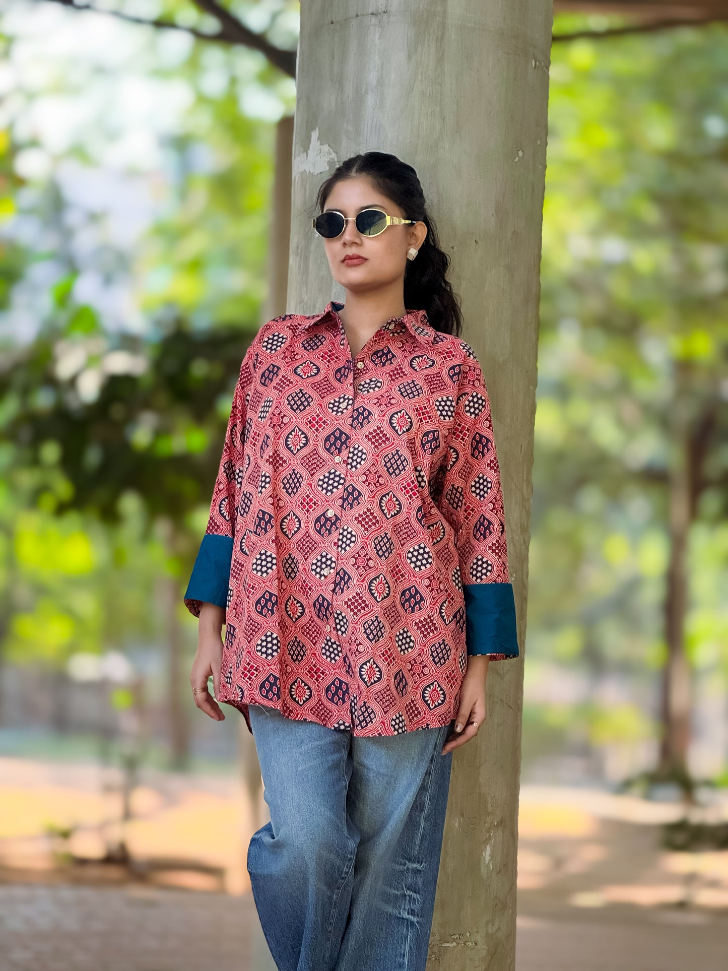 Authentic Ajrakh Cotton Short Shirt