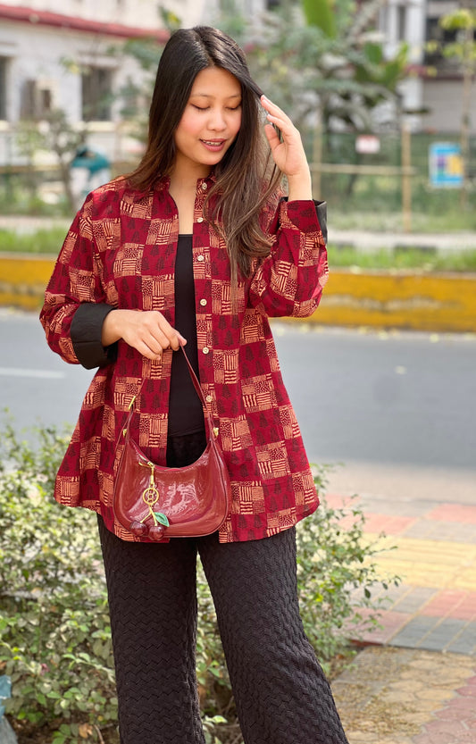 Authentic Ajrakh Cotton Short Shirt