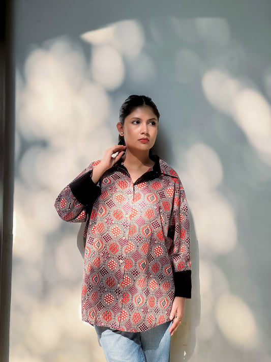 Authentic Ajrakh Cotton Short Shirt